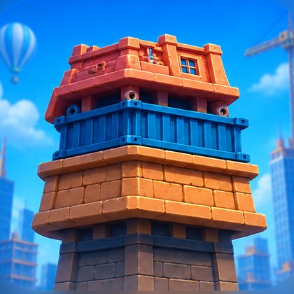 Tour de trois étages colorés empilés dans Tower Dash